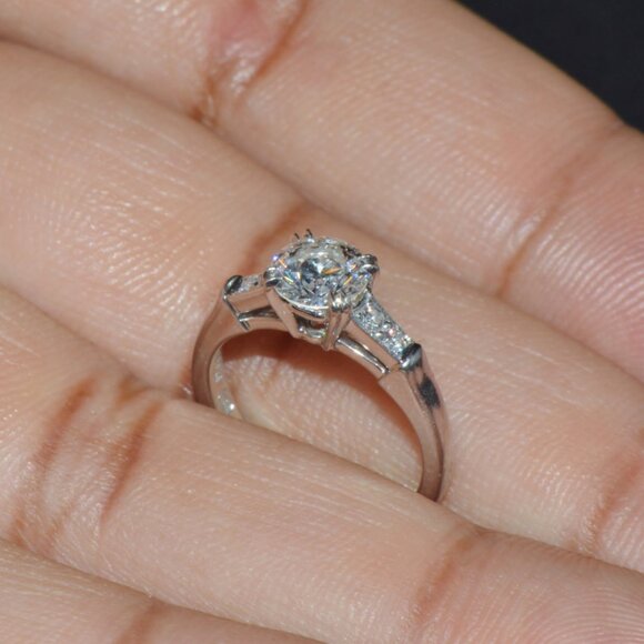Genuine Harry Winston GIA Certified .77CT Diamond Tryst Platinum Engagement Ring - Picture 9 of 14